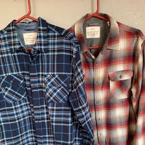 2 Weatherproof flannel shirts large, like new.